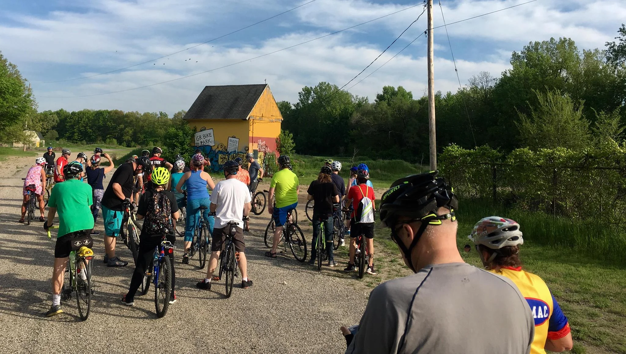 Riding to and through the Grand Rapids Bike Park on the SW side.