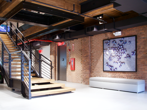 Stairway at Chobani offices in Soho