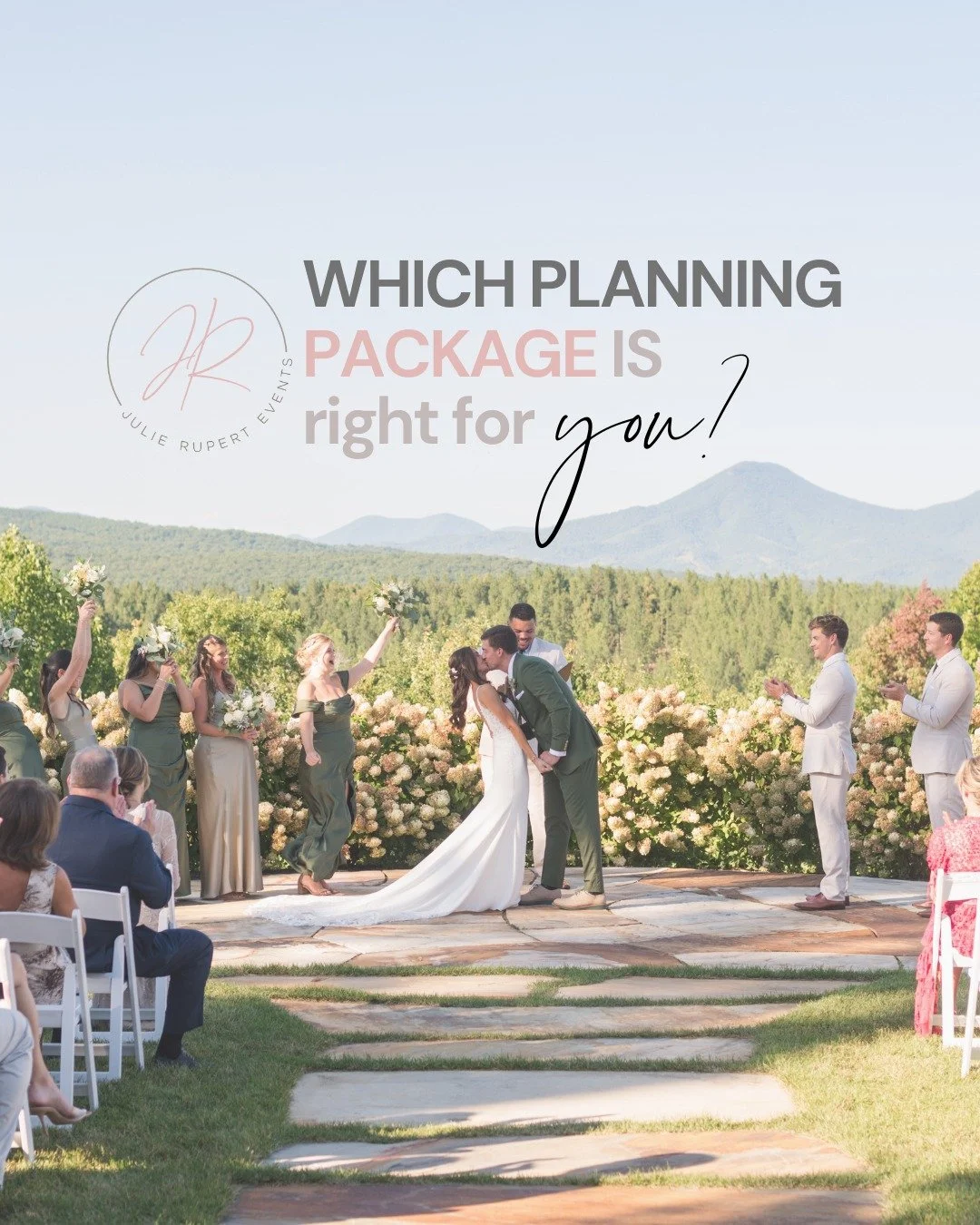Feeling overwhelmed by wedding planning decisions?

We'd love to help! Our packages are designed with you in mind, no matter where you are in the process.

If you want full-service support or just some help tying it all together, we&rsquo;ll help bri