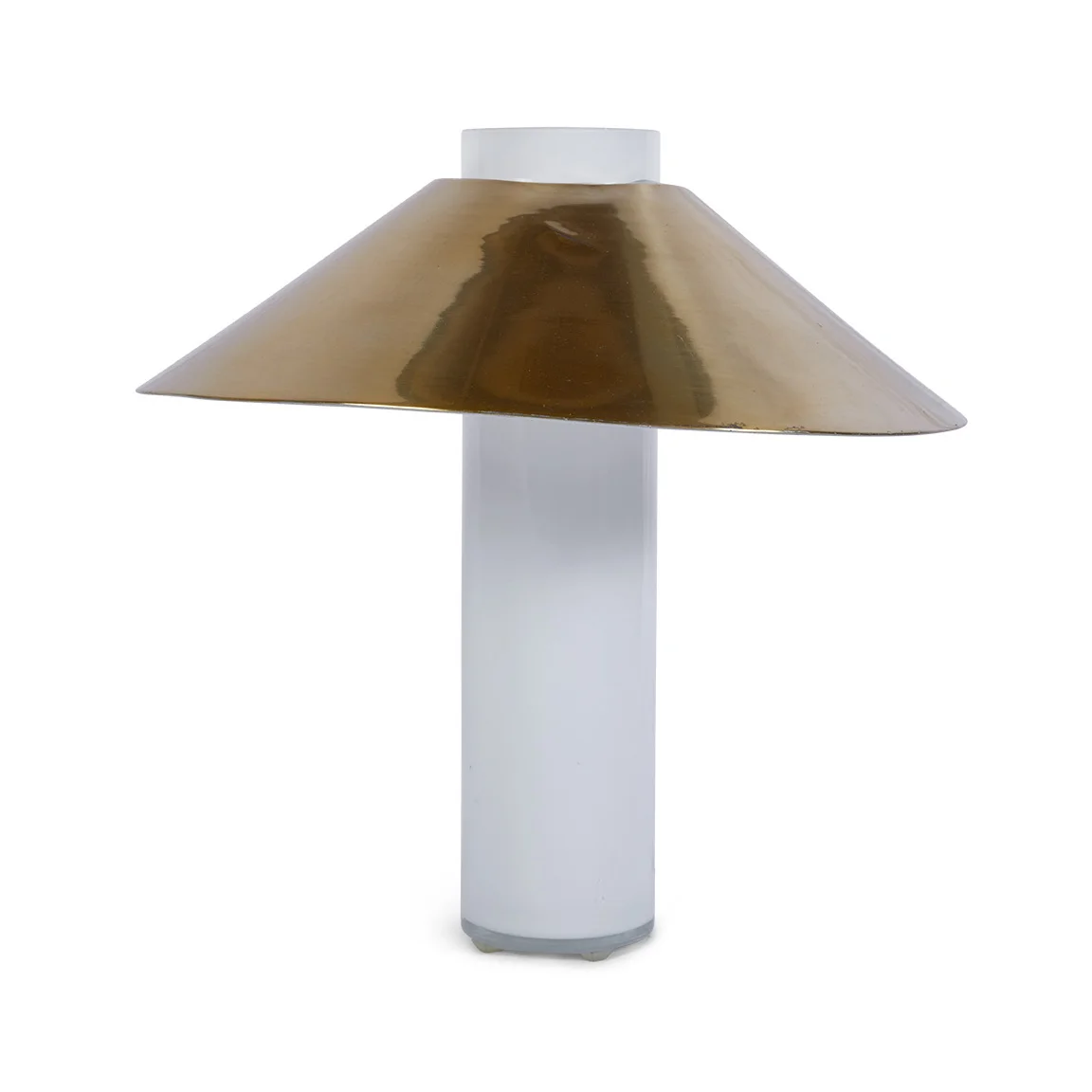 glass and brass table lamp