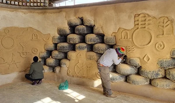 Impressive schools made from discarded car tyres