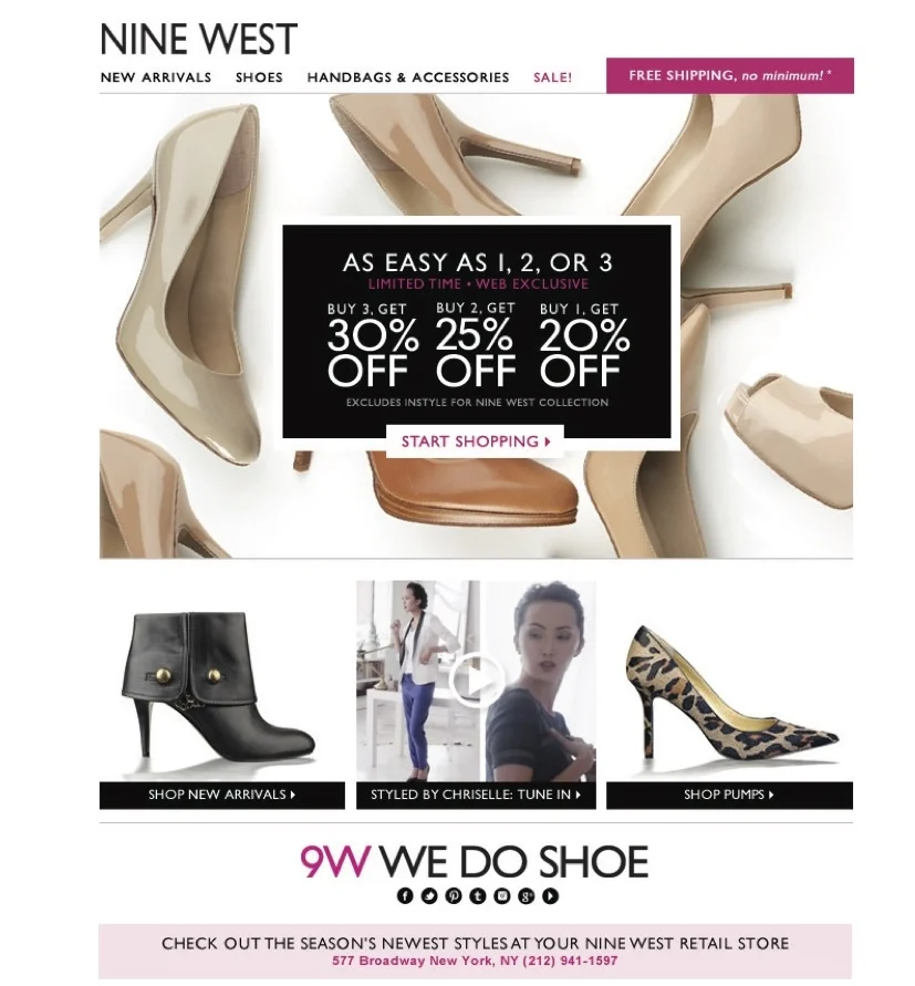 Nine West Sale Email