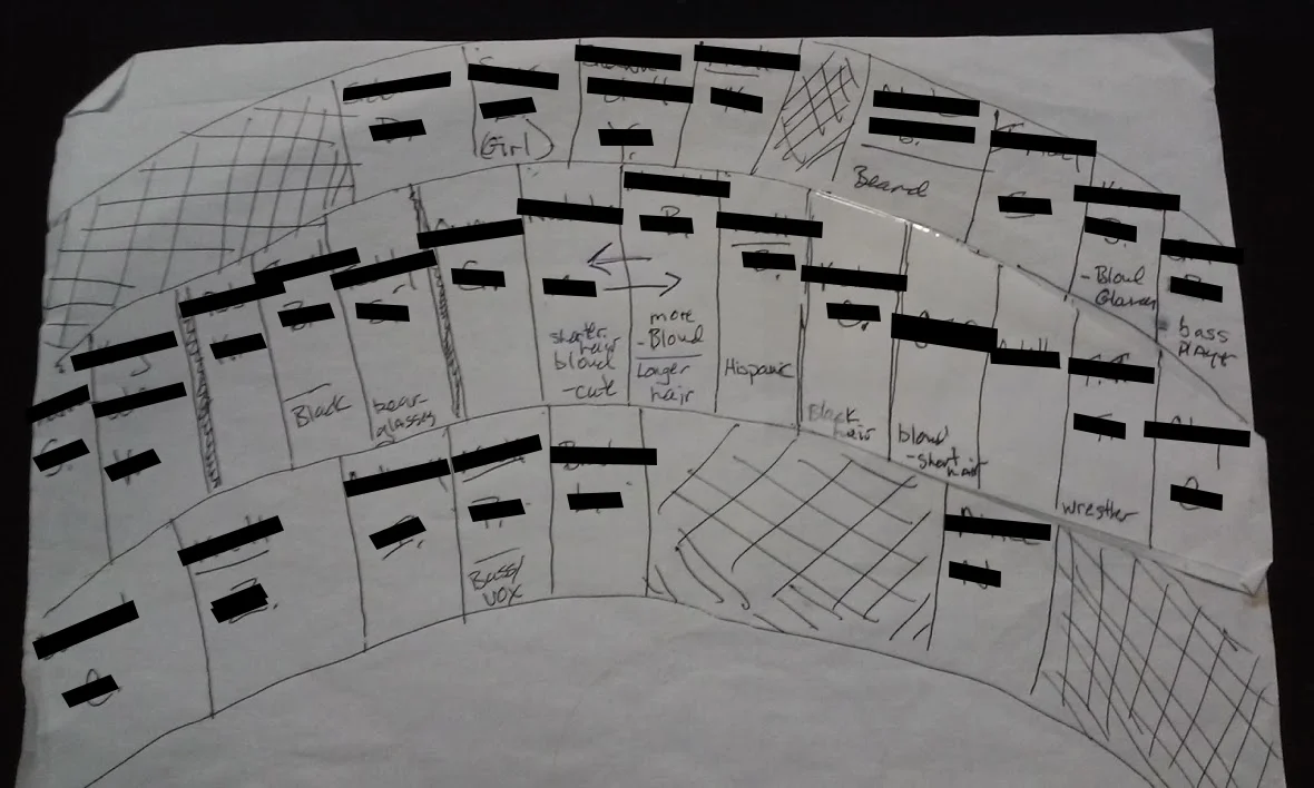 Music professor Tim Hays’ class seating chart as received from anonymous tip. Due to ethical considerations, The Leader has redacted all student names.