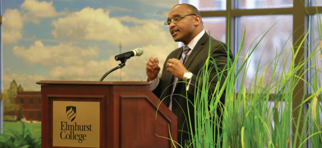 On February 20, Elmhurst College held its annual Martin Luther King Jr. Intercultural Lecture featuring Brad R. Braxton as the speaker. Braxton is an ordained minister, scholar, and author. He also serves as the director of the Center for the Study of African American Religious Life and as the supervisory curator of religion at Smithsonian National Museum of African American History and Culture in Washington D.C. In his lecture titled “A Blueprint for the Beloved Community”, Braxton used his experiences to discuss leadership and how it can maintain effective and ethical in the public eye.