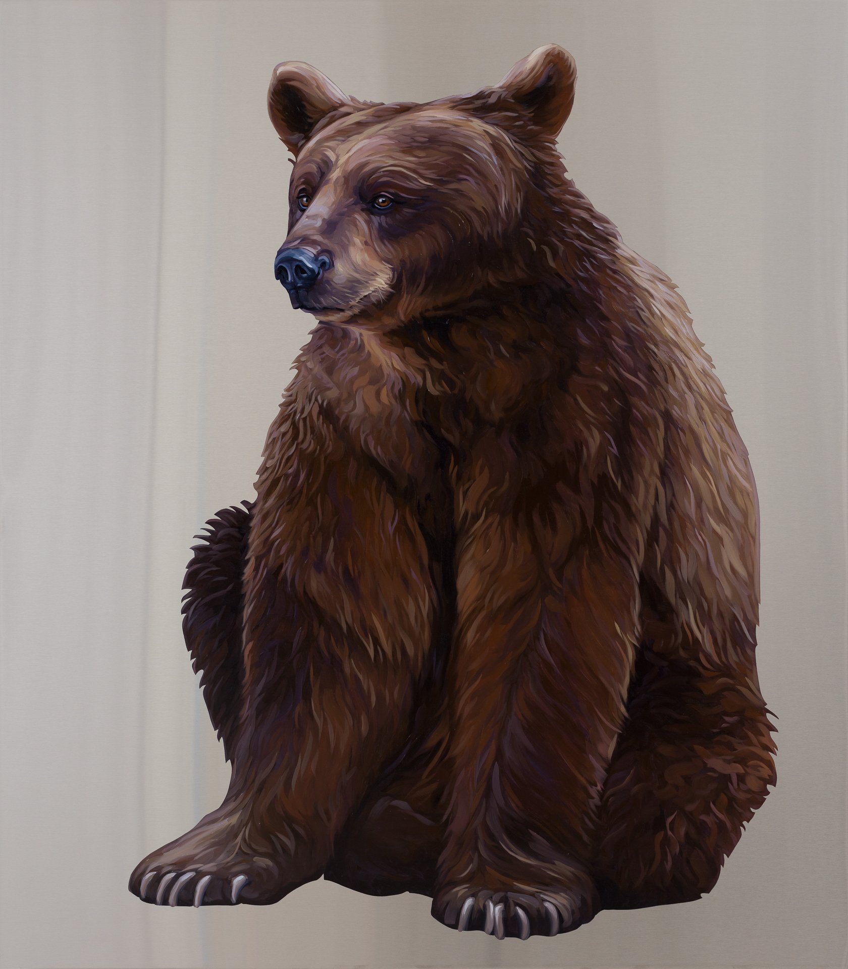  Brown Bear. Oil on stainless steel, 48in x 42in 