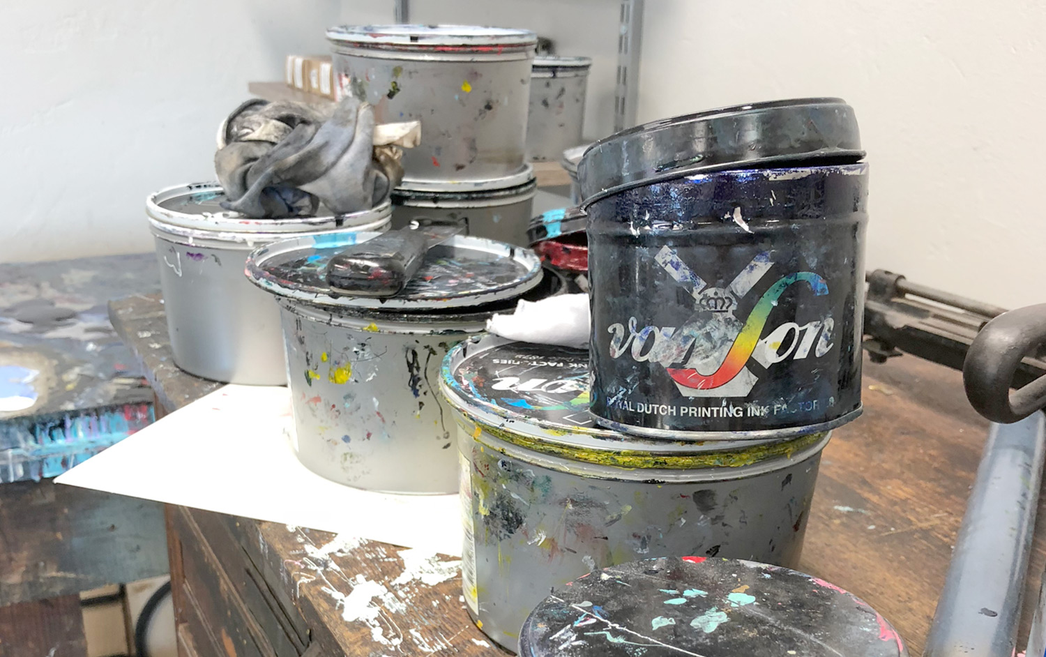 Letterpress ink at Elefant Press in Richardson, Texas