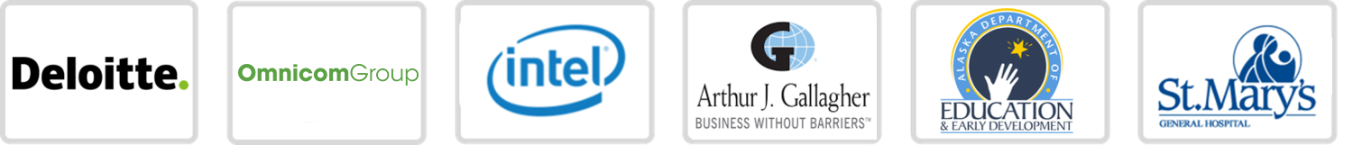 Deloitte. Omnicom Group. Intel. Arthur j Gallagher. Alaska department of education. St Marys general hospital.