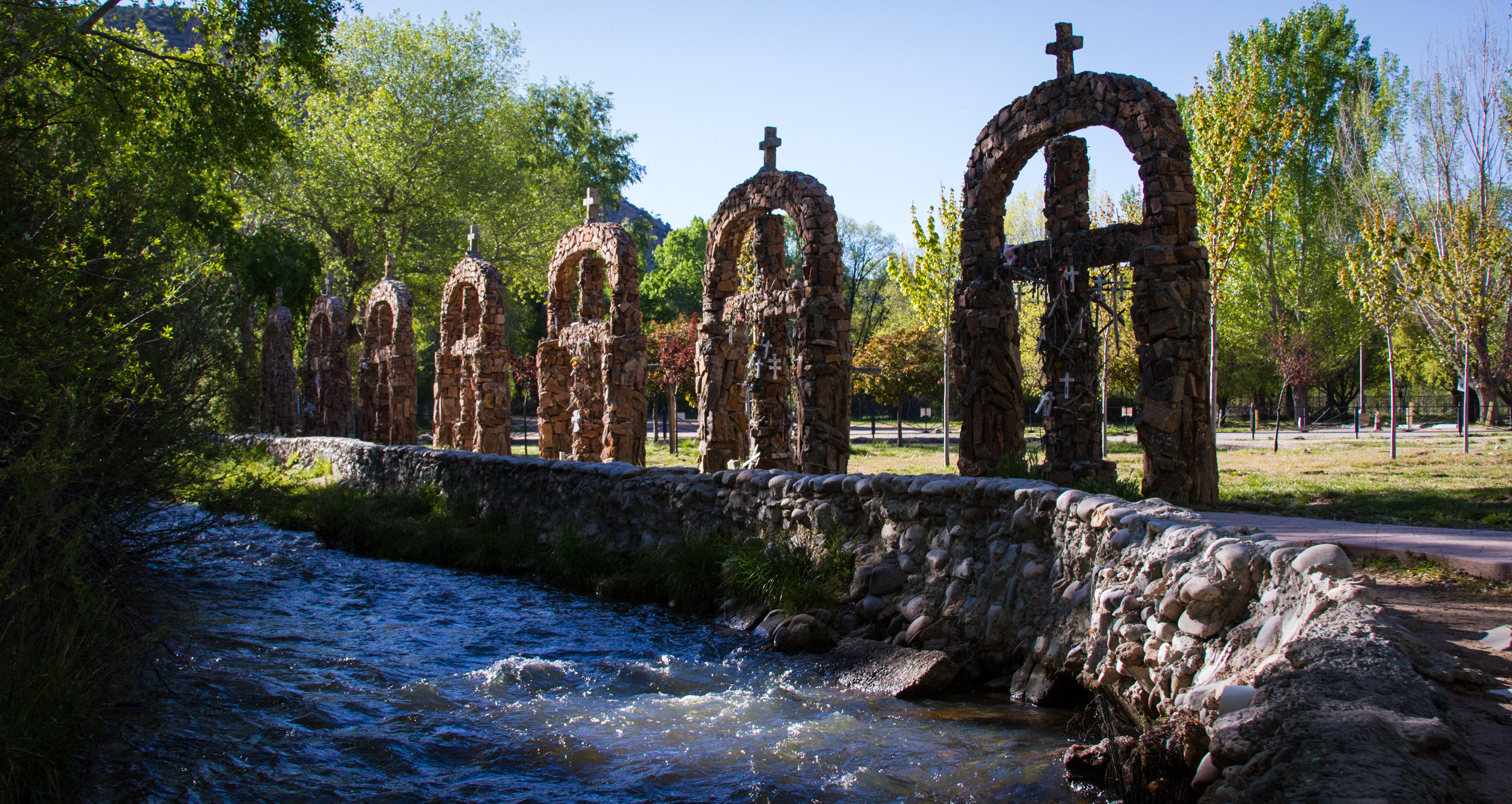 In the backyard of the Santuario in Chimayó.
