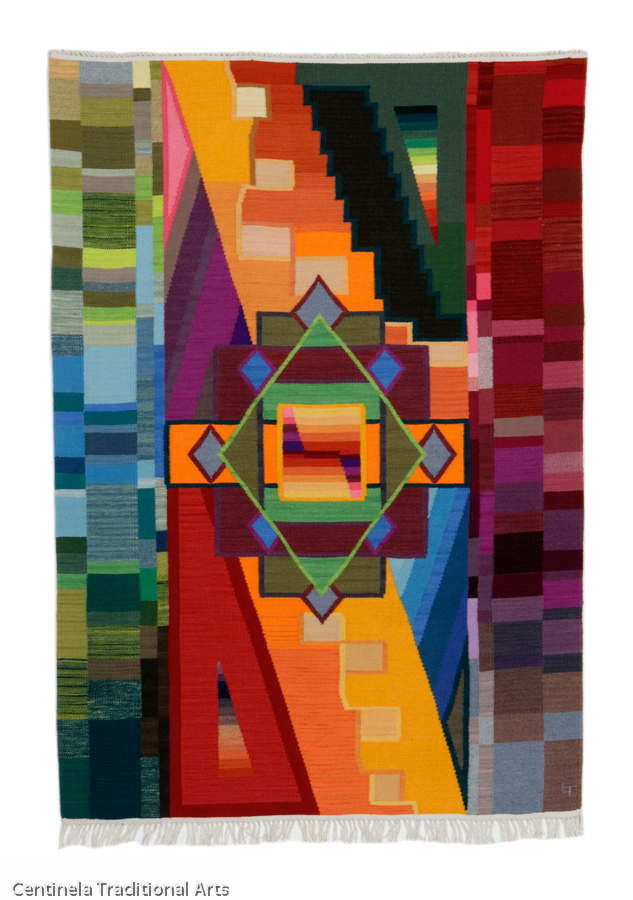 Sum of the Parts   Lisa Trujillo, Modern, natural and hand-dyed wool tapestry, 48”x72”