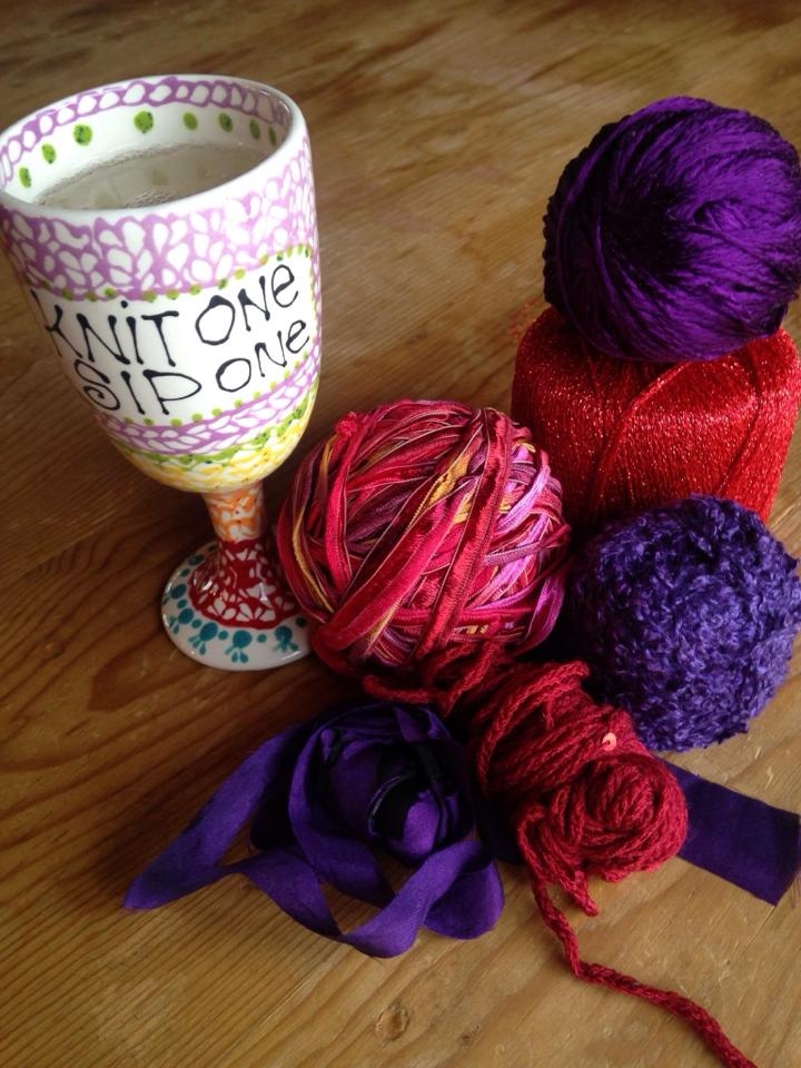 Knit mug and yarn