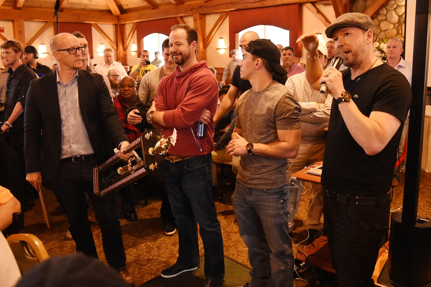 Jim, Bob, Brandon and Donnie unveil the 2016 MWYF Celebrity Poker Tournament Trophy