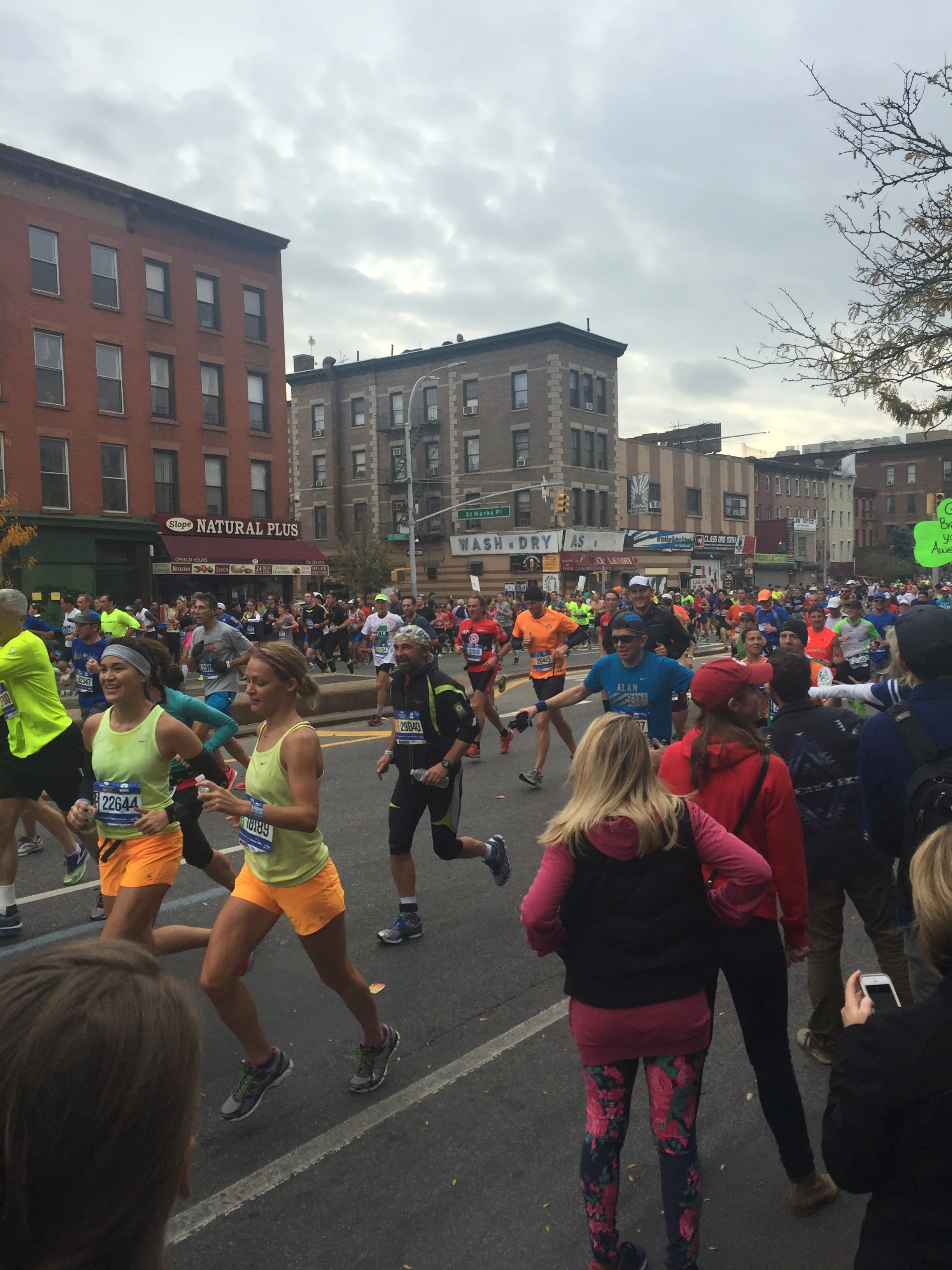 NY Marathon Runners passing the Pub