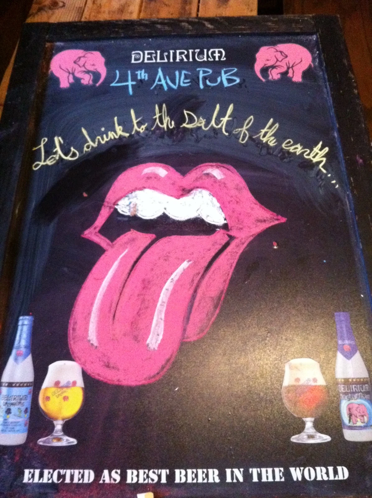 Chalkboard decorated for the Barclay's Center Rolling Stones Show