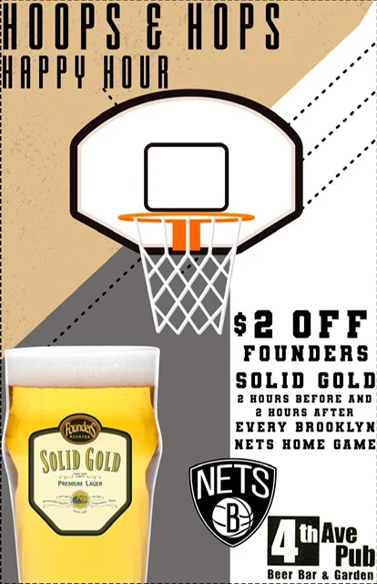 BROOKLYN NETS HOOPS &amp; HOPS HAPPY HOUR WITH FOUNDERS   