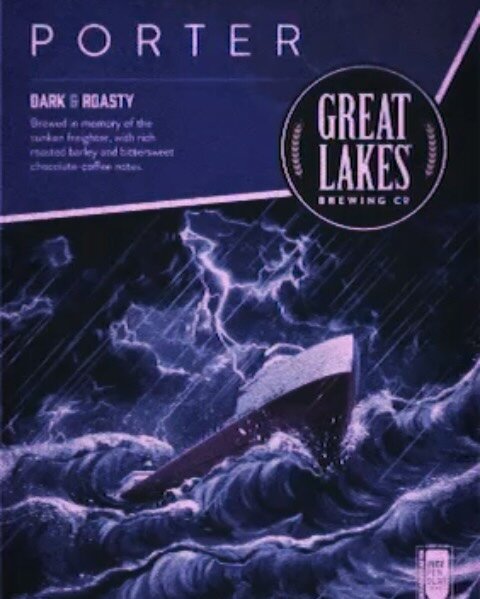 Brave the storm with classic, velvety porter from @glbc_cleveland 🚢 🌧️ 🌩️ 🍺 Now on draft: Edmund Fitzgerald Porter! &ldquo;a flavorful porter, deep brown in color, with glints of ruby and a small tan head. Complex, roasty aroma heralds a bittersw