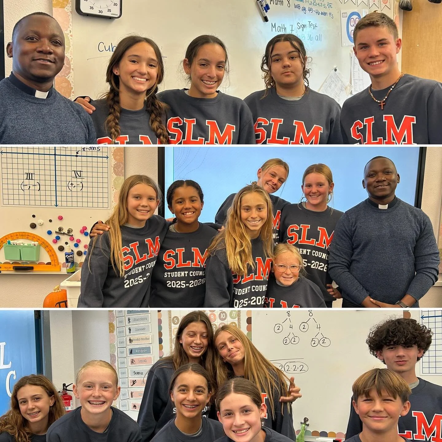 Today, Fr. Charles gave a special blessing to our Student Council and their new sweatshirts!  We&rsquo;re proud of these students leaders. 💙❤️