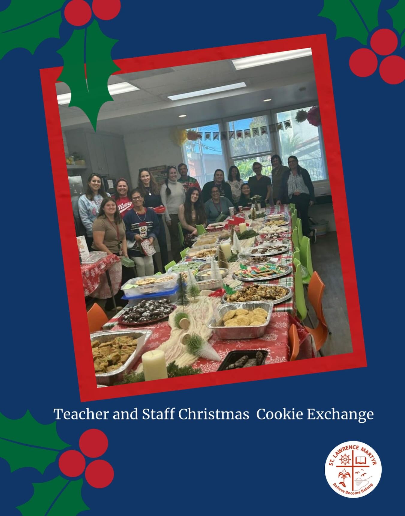 Thank you to our amazing parents for hosting a faculty cookie exchange.  We are blessed to have such supportive and talented bakers in our school community! ❤️🍪 #mariners #SLM #BelieveBecomeBelong