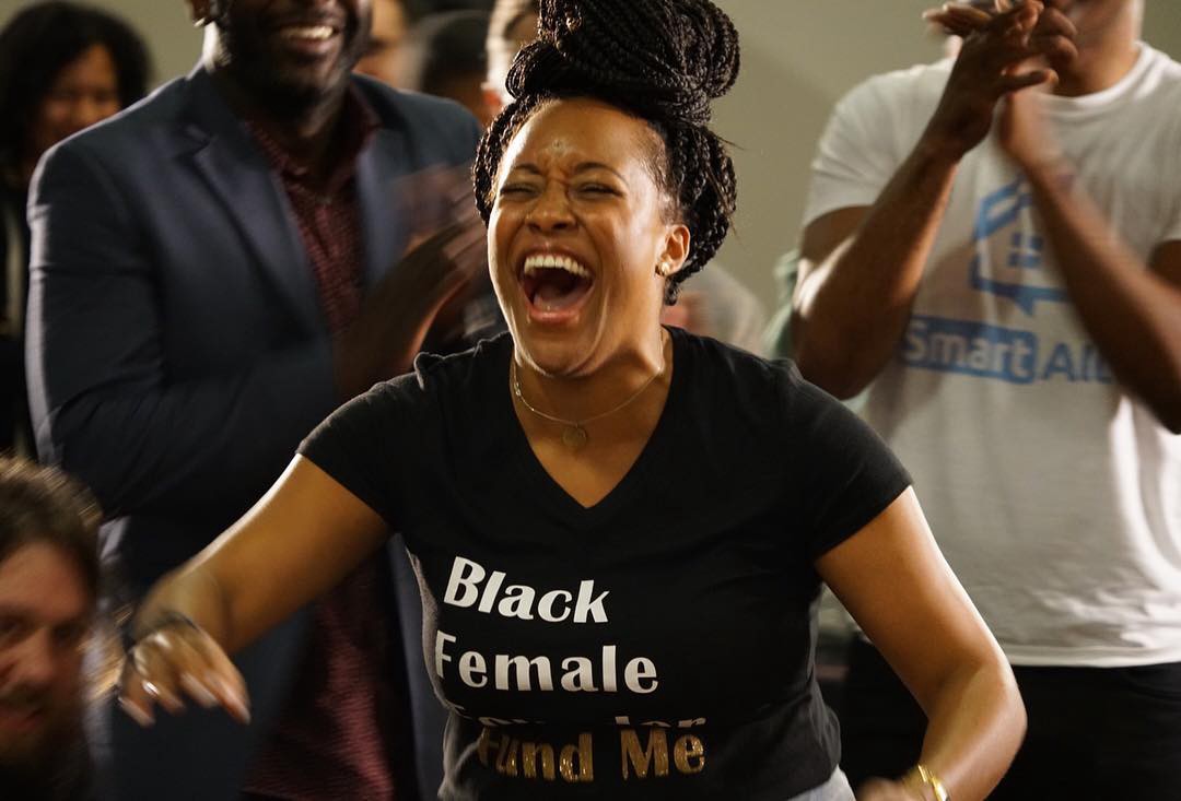 Ashlee after winning “Rise of the Rest” Birmingham and a $100k seed investment from Revolution. May 9, 2018