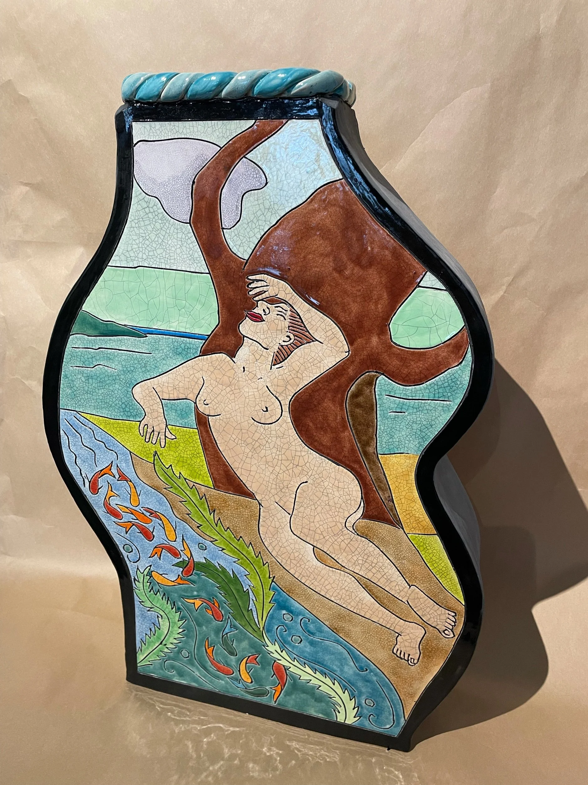 Figurative Vessel - Woman with Fish