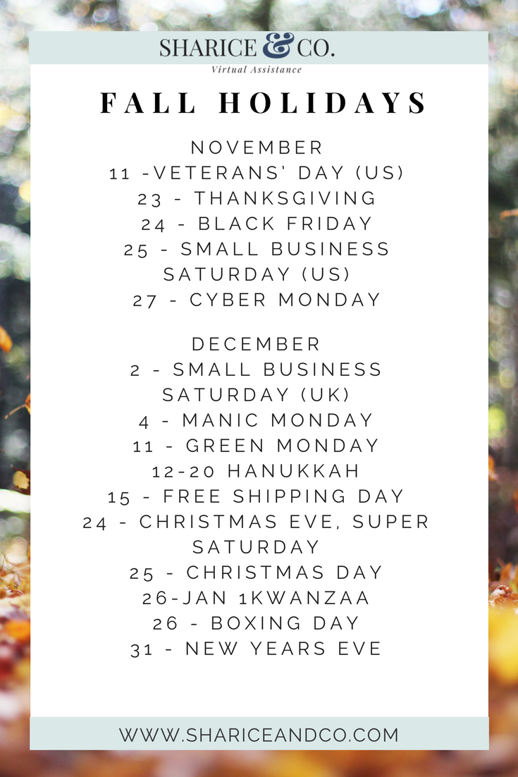 Holiday Marketing Calendar