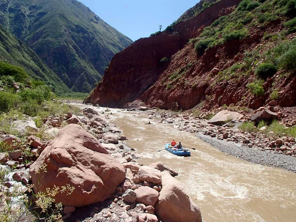 View of us descending Río Chayanta on the second day of the trip.