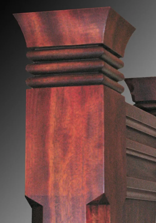 post capitals on deco armoire