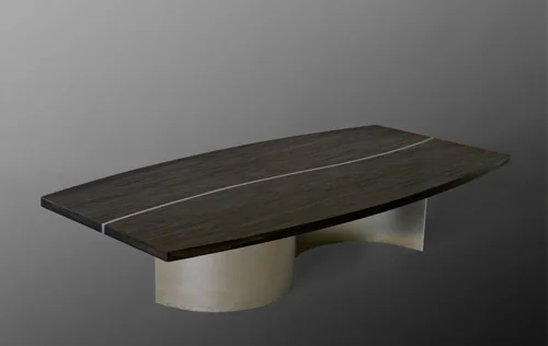 "aero" conference table, wenge and aluminum