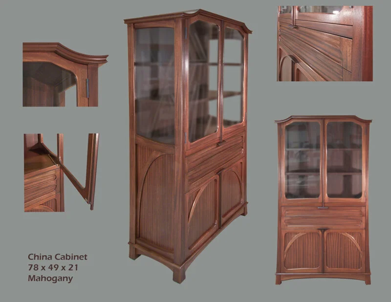 China Cabinet in African Mahogany