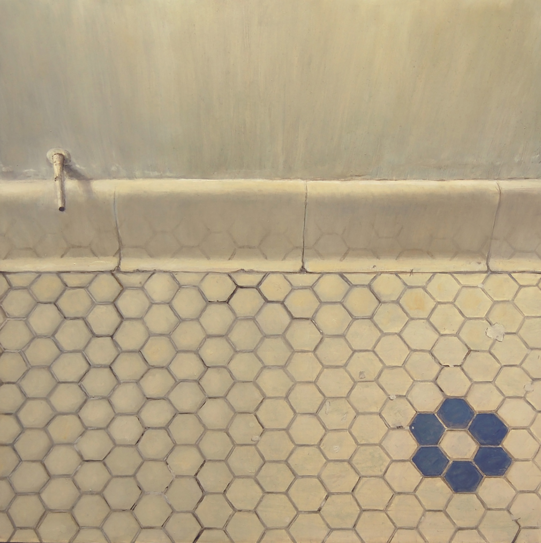   Bathroom Floor Tiles   2011  Oil on canvas  14 x 14 inches       