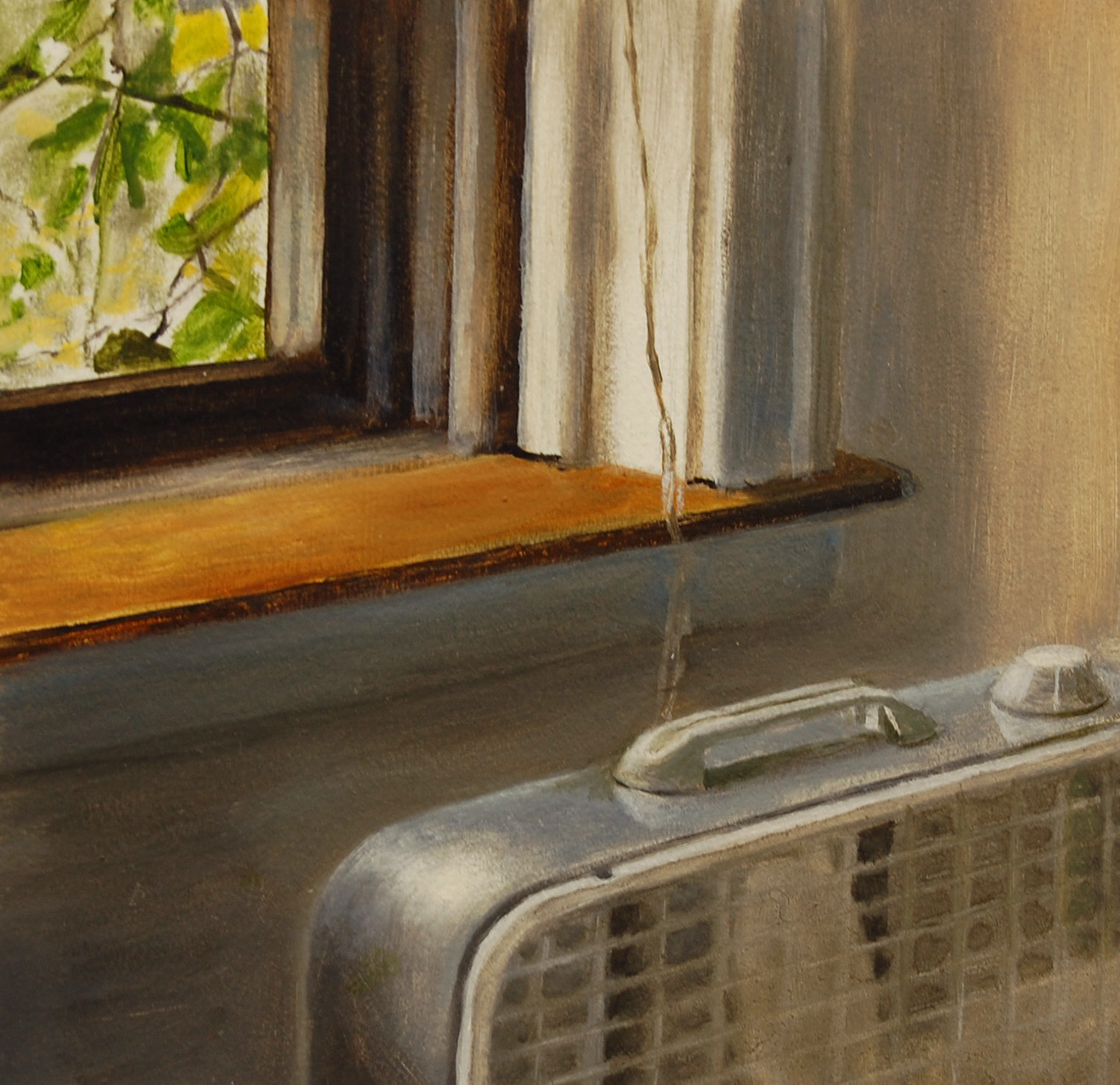   Fan by the Window   2003  Oil on paper  9 x 9 inches       