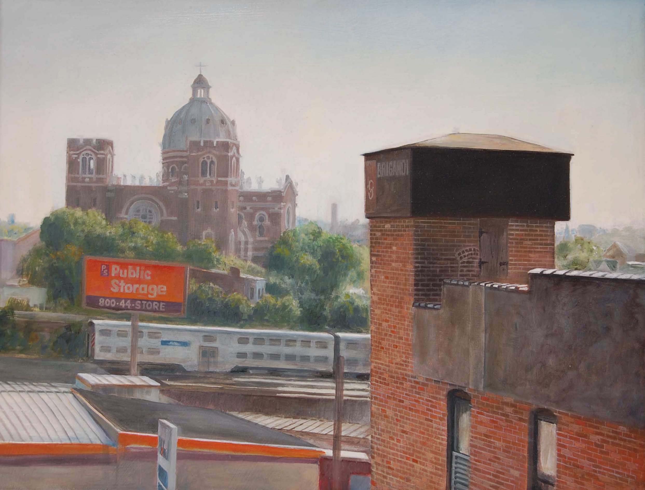   View toward Saint Mary's    from Mendell Street Studio   2012  Oil on panel  11.5 x 15.25 inches    