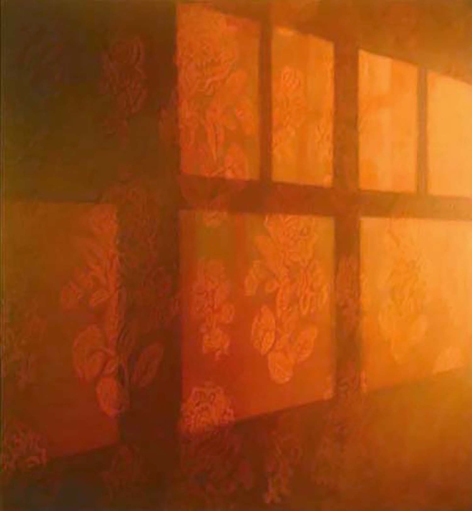   Flowered Wall   2004  Oil on canvas  72 x 66 inches       