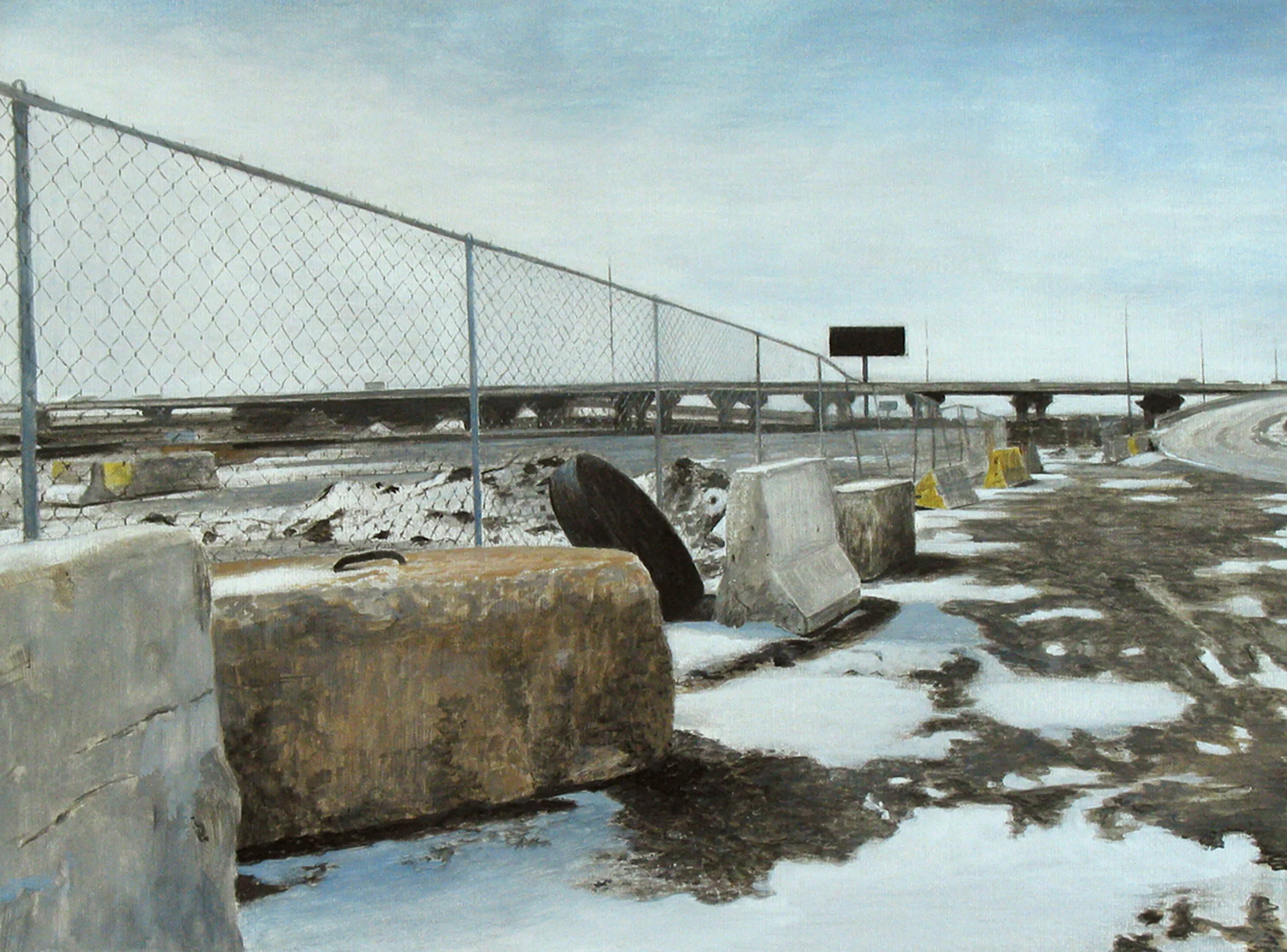 Empty Lot near Stevenson Expressway, Chicago 2007 Gouache on paper 13.5 x 18 inches