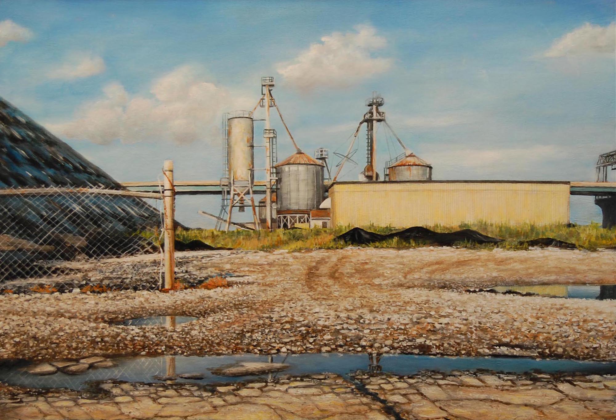   Industrial Structure in    Port of Milwaukee   2011  Oil on panel  17 x 22 inches    