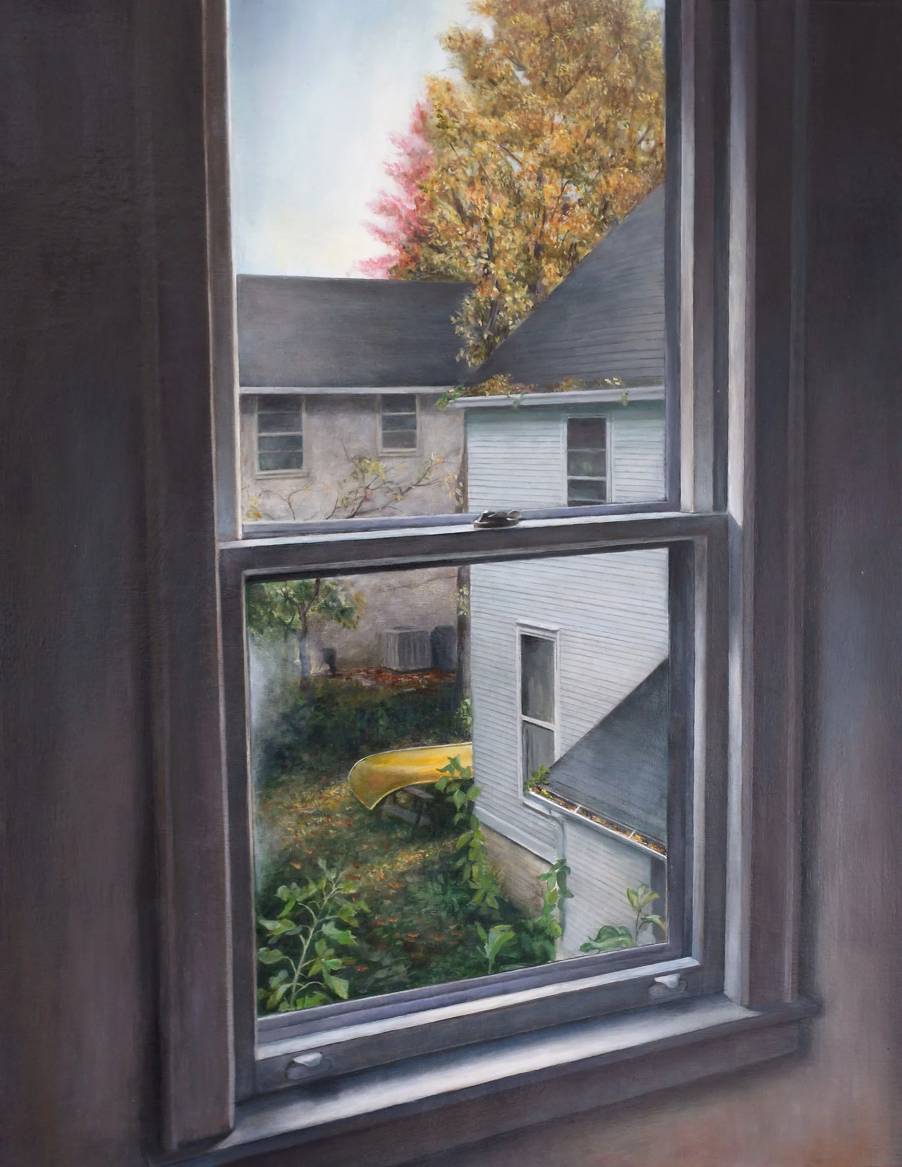 Backyard Canoe 2017 Oil on linen 28 x 22 inches