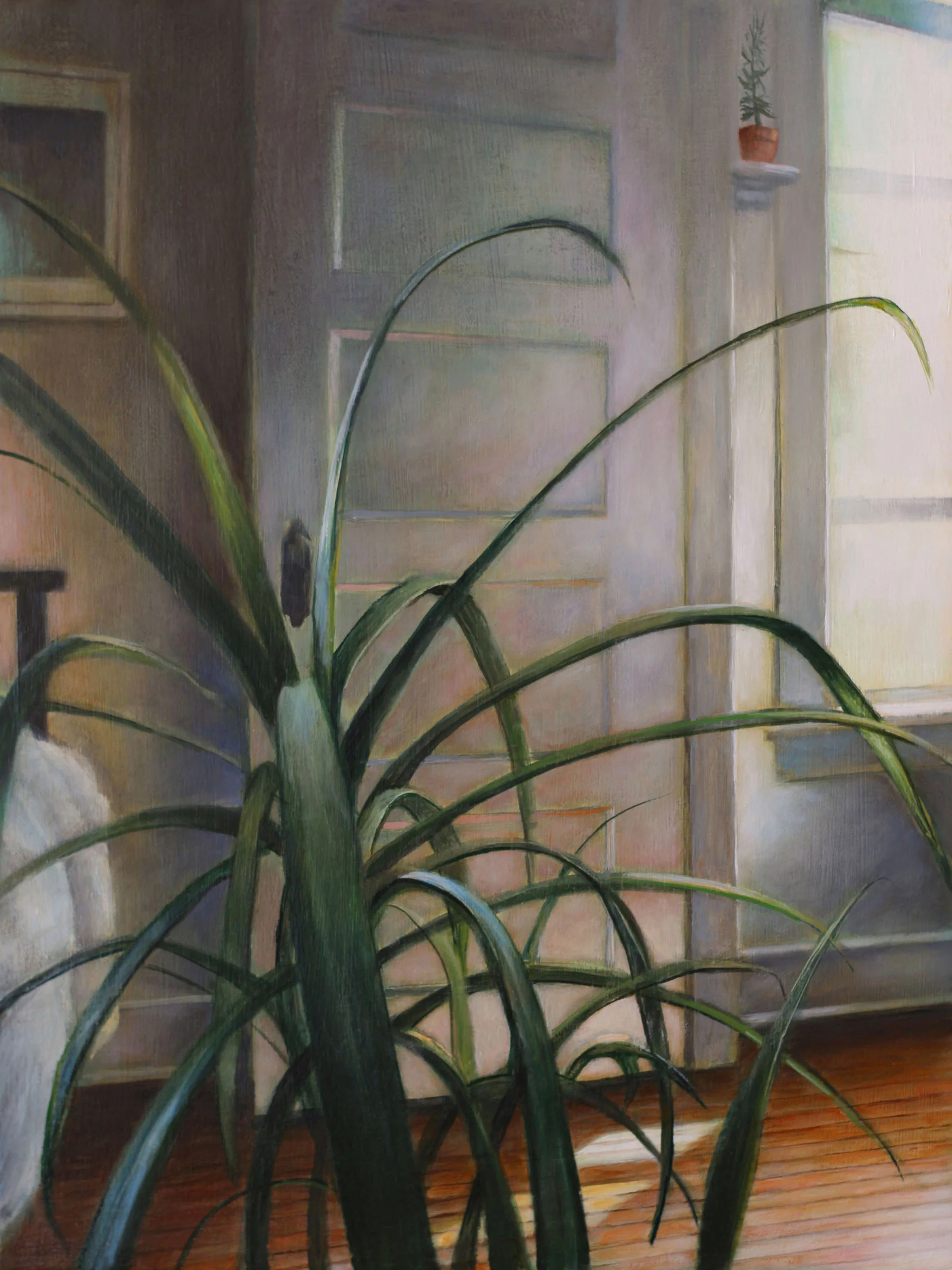 Plant in Front 2017 Oil on linen 12 x 9 inches