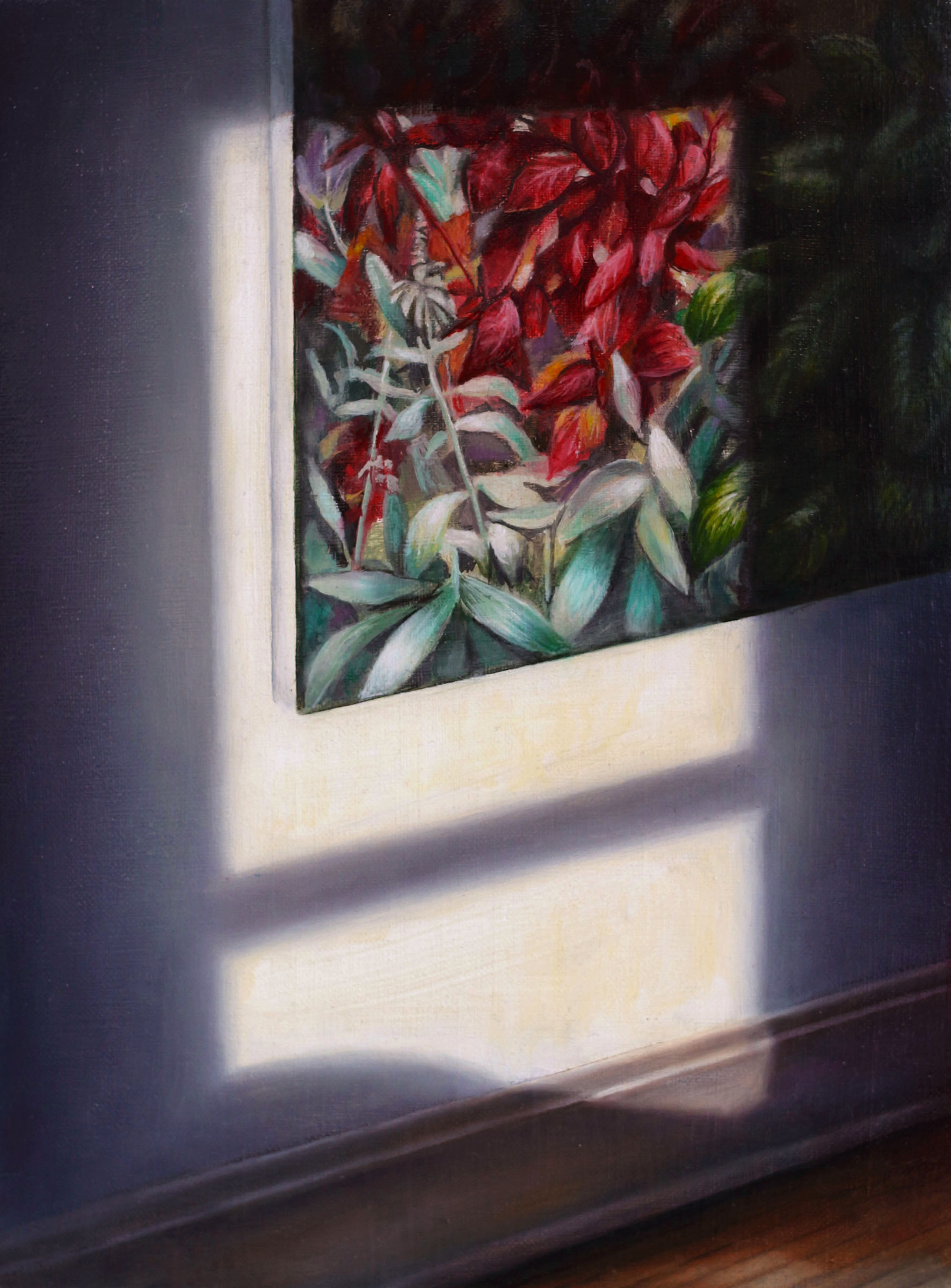   Window Light    (on James L. Stephens painting)  2017  Oil on linen  12 x 9 inches    