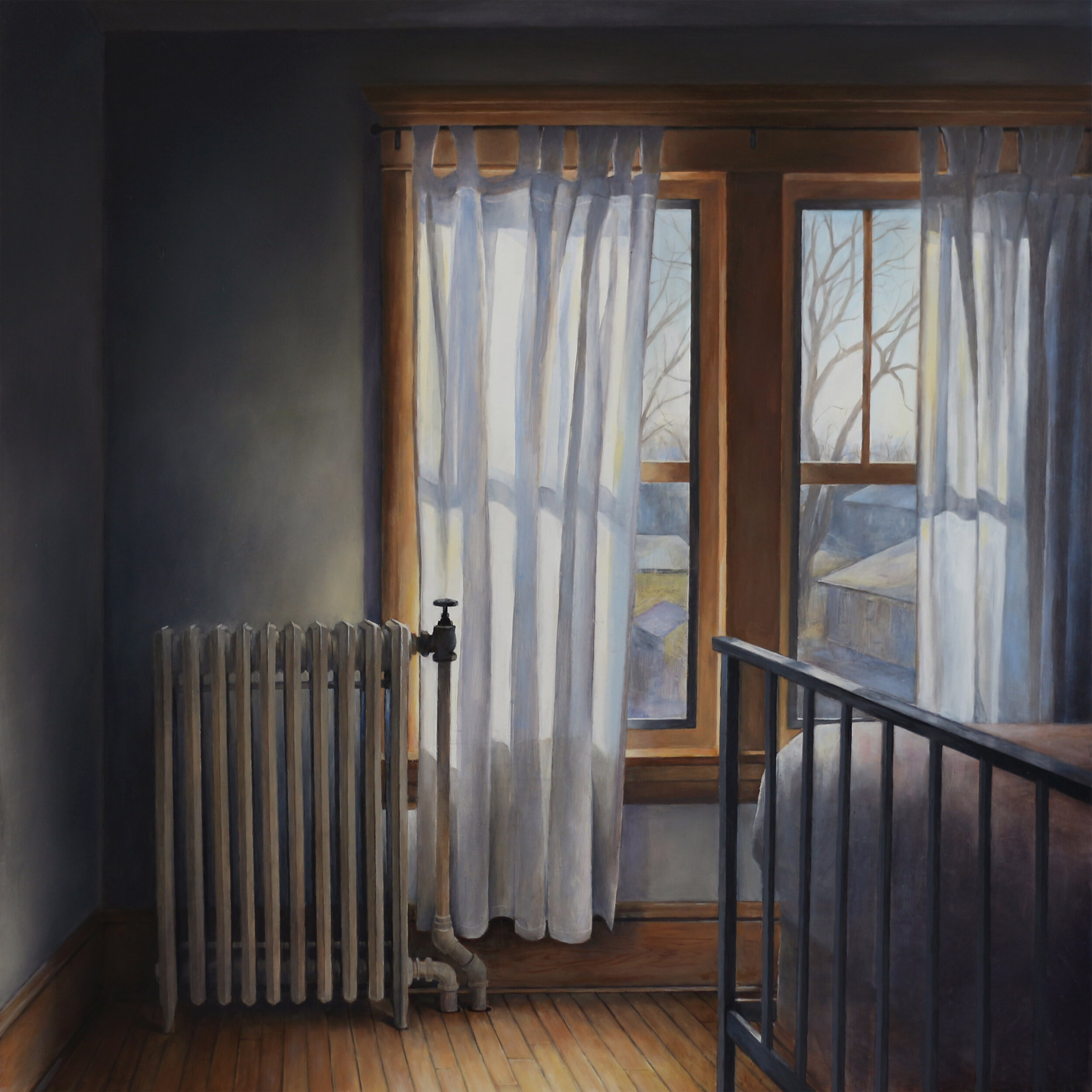   Bedroom in Morning Sun   2020  Oil on panel  24 x 24 inches       