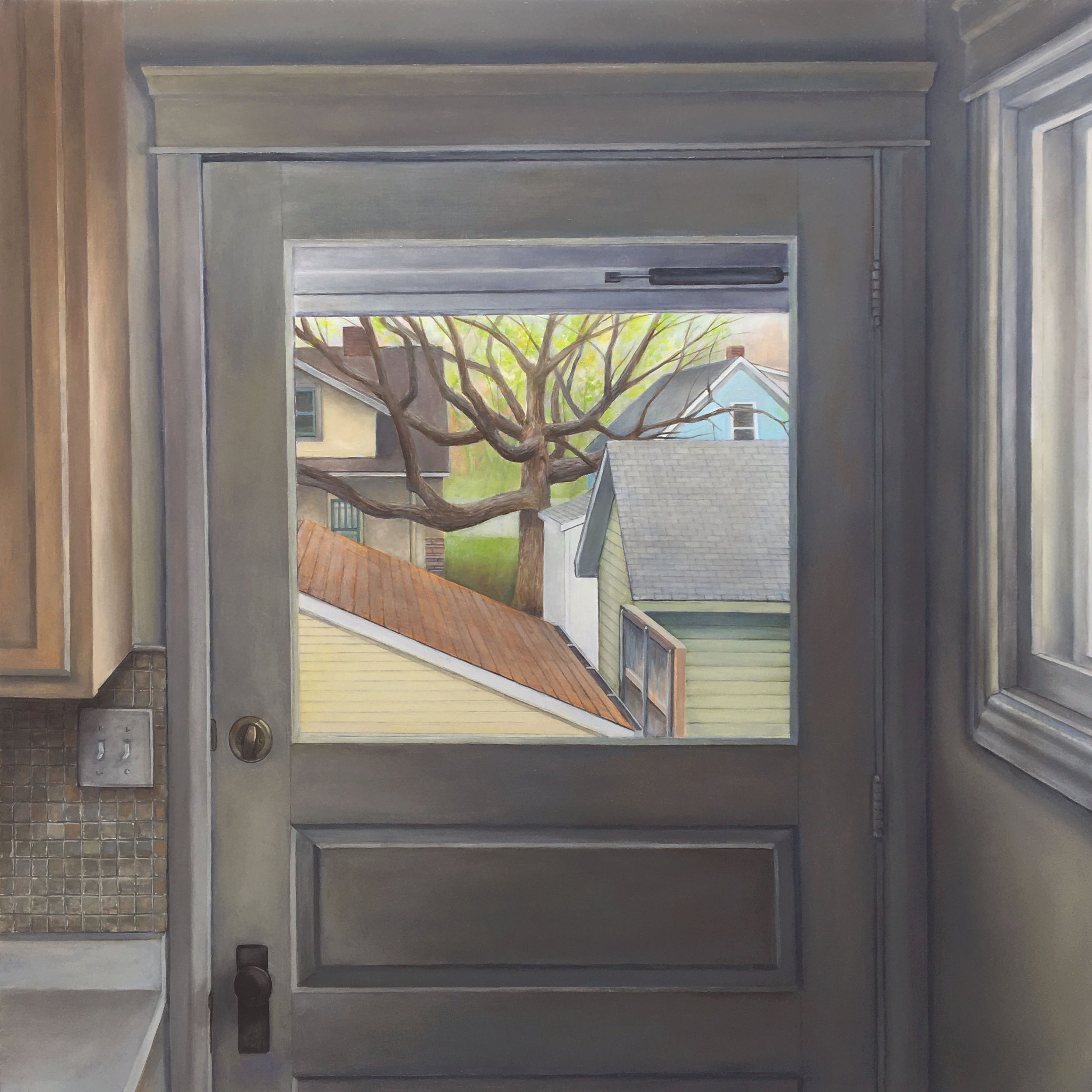   Kitchen Door Window   2022  Oil on panel  24 x 24 inches   