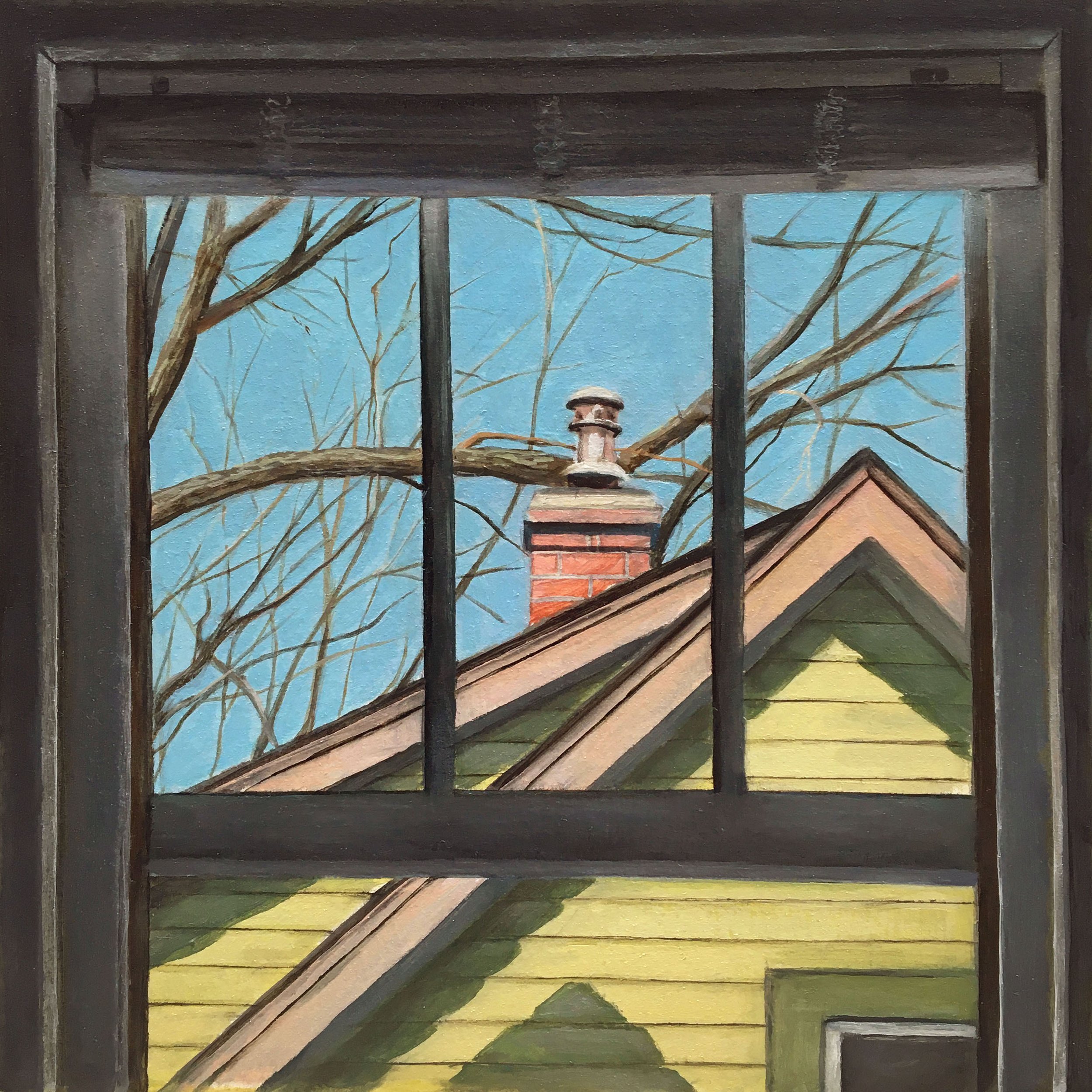   Northern Window View   2022  Oil on gessoed paper  7 x 7 inches   