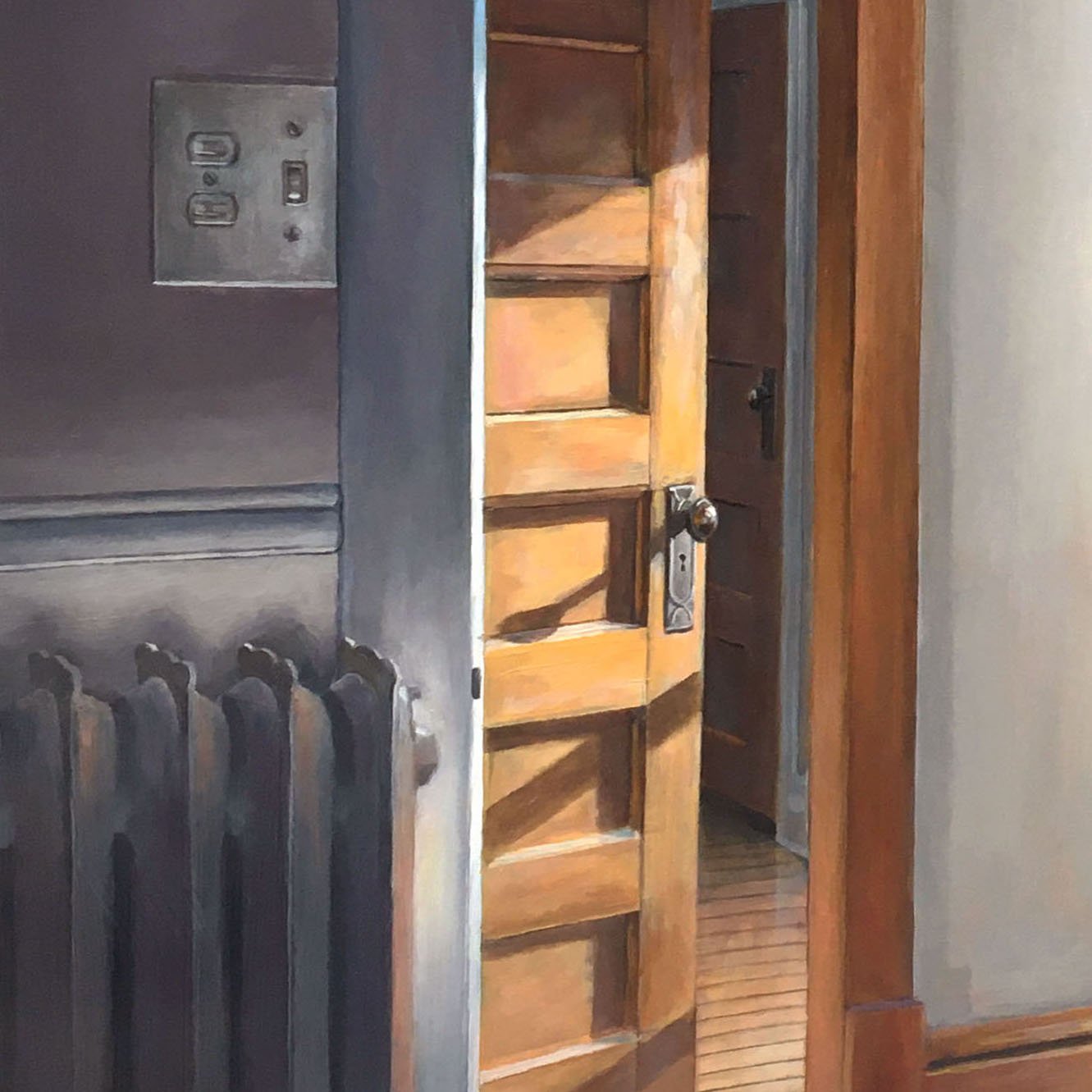  (Detail)  Three Doors   2022  Oil on panel  20 x 20 inches   
