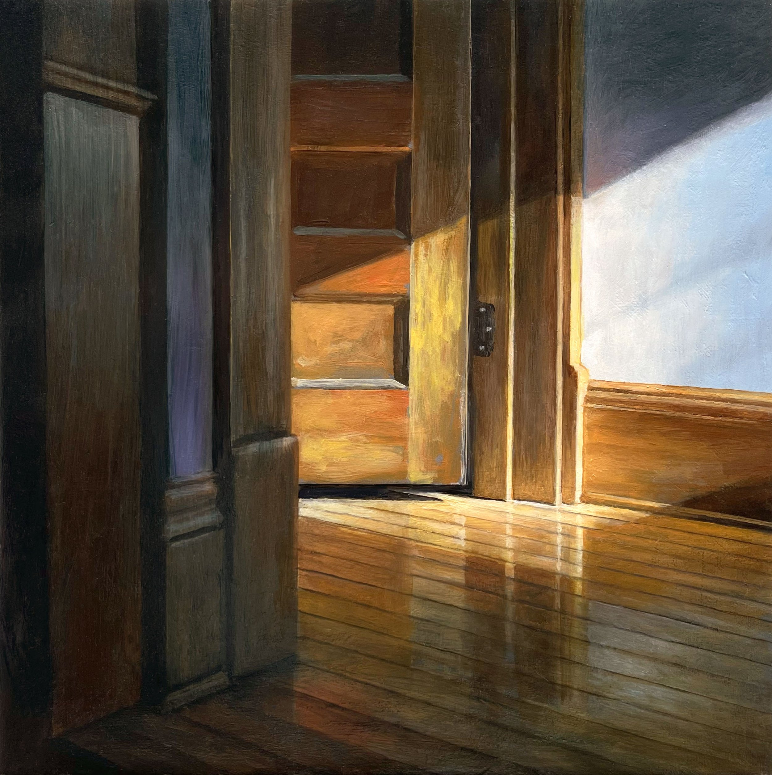   Light on Door   2023  Oil on linen over panel  8 x 8 inches   