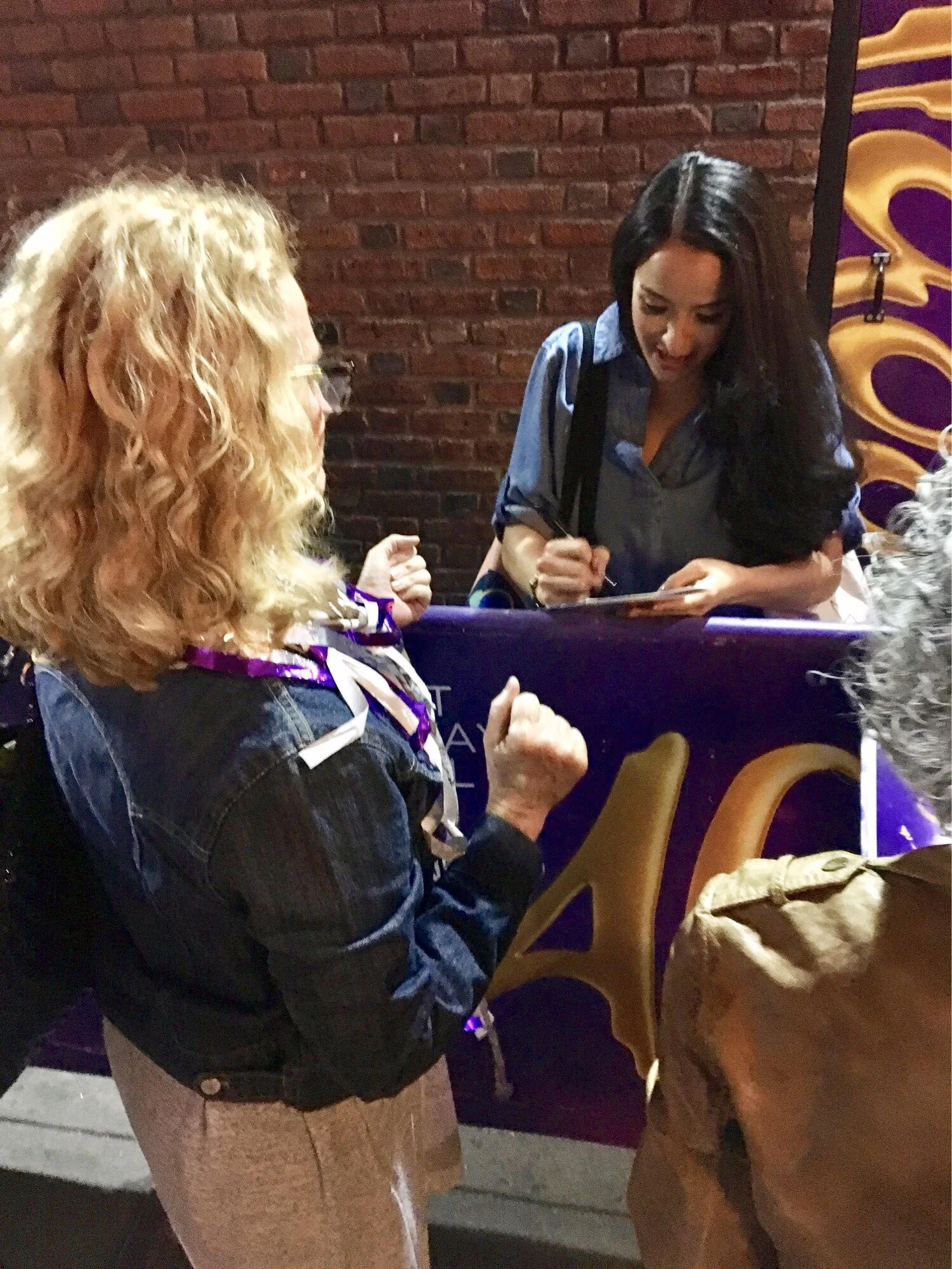 Daddy skip thought it would be really funny to make courtney wait inside while we all ran out the stage door ahead of her so we could cheer as she exited. it was hilarious. june 2016.