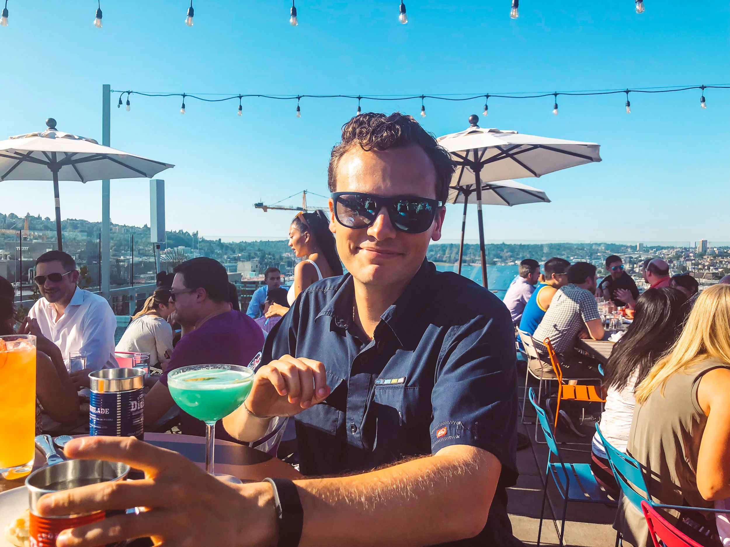 Christian (on his birthday!) on the rooftop of M Bar