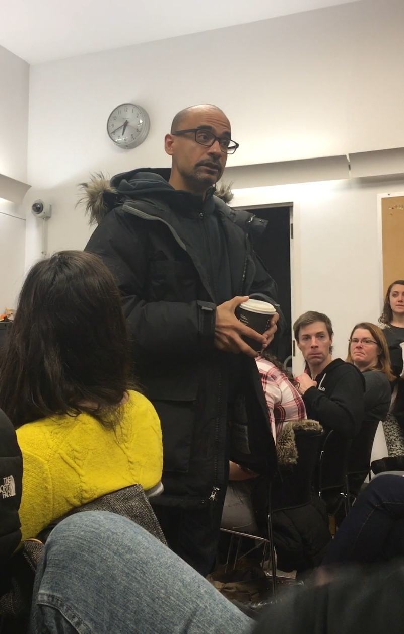 Author Junot Diaz talking about the importance of libraries at the beginning of his talk on January 10/17