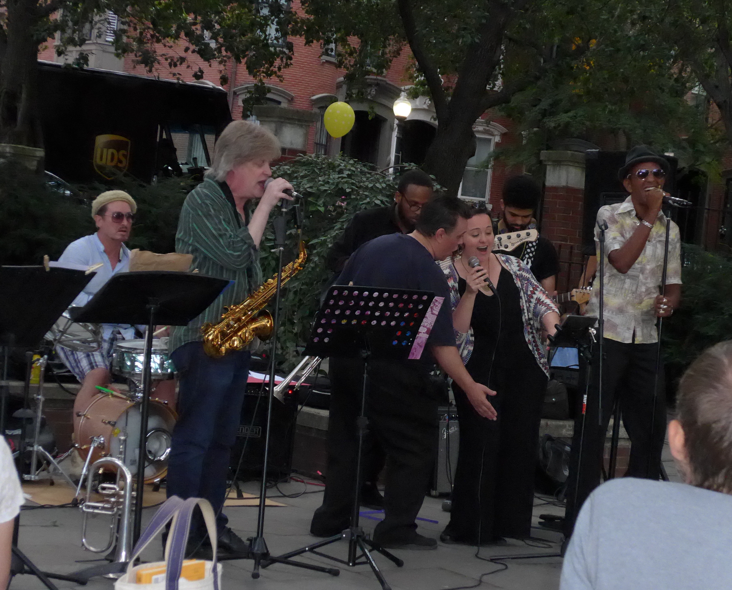 At the August 15 concert, with drummer Benny Benson and bass player Christoff Glaude in the background, saxophonist Pat Loomis, trumpeter Scott Aruda, Sarah Seminski and Nephtaliem McCrary sang their hearts out with Louis Prima's Just a Gigolo and I Ain't Got Nobody