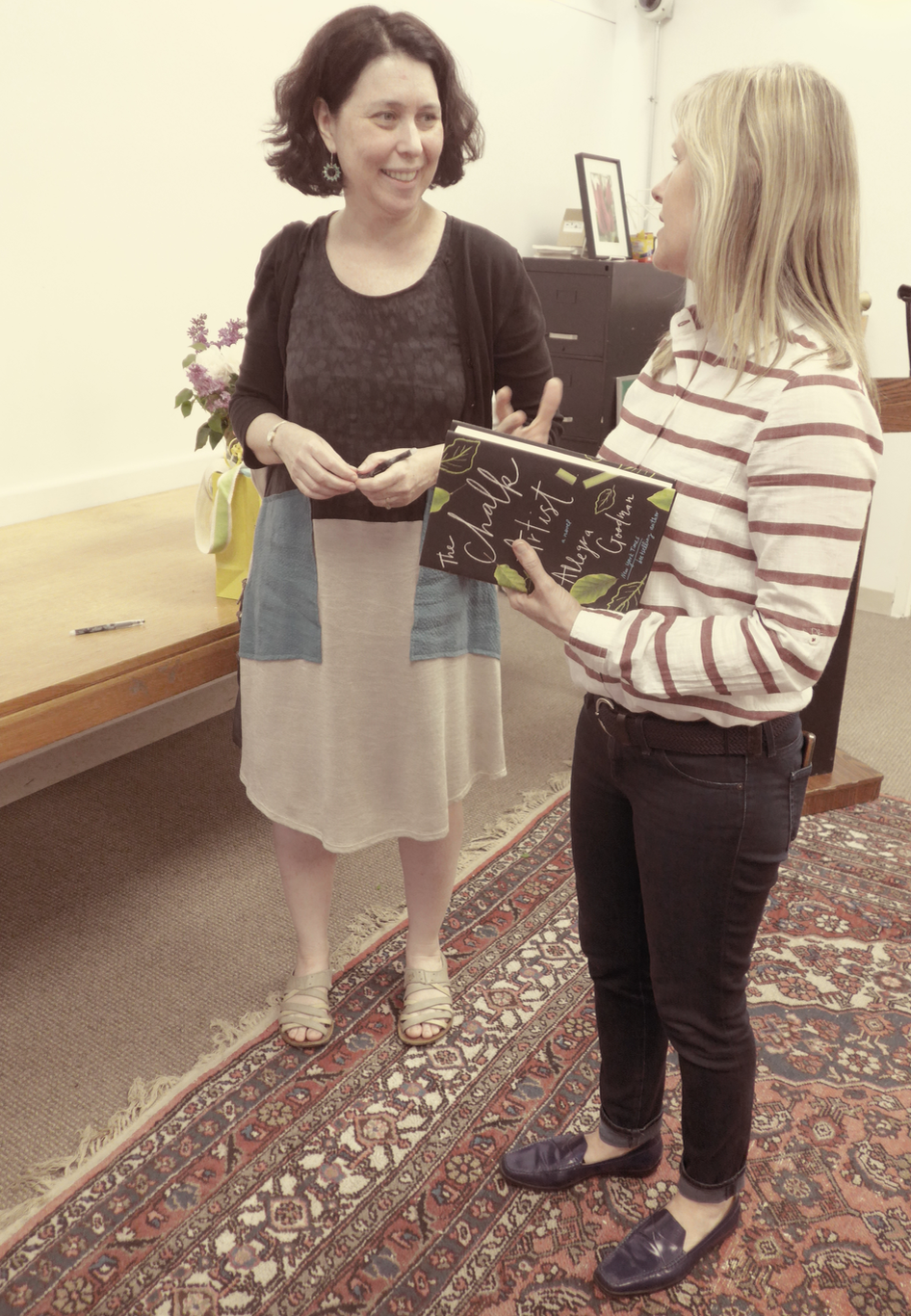 Author Allegra Goodman with FOSEL board member, Maura Harrington