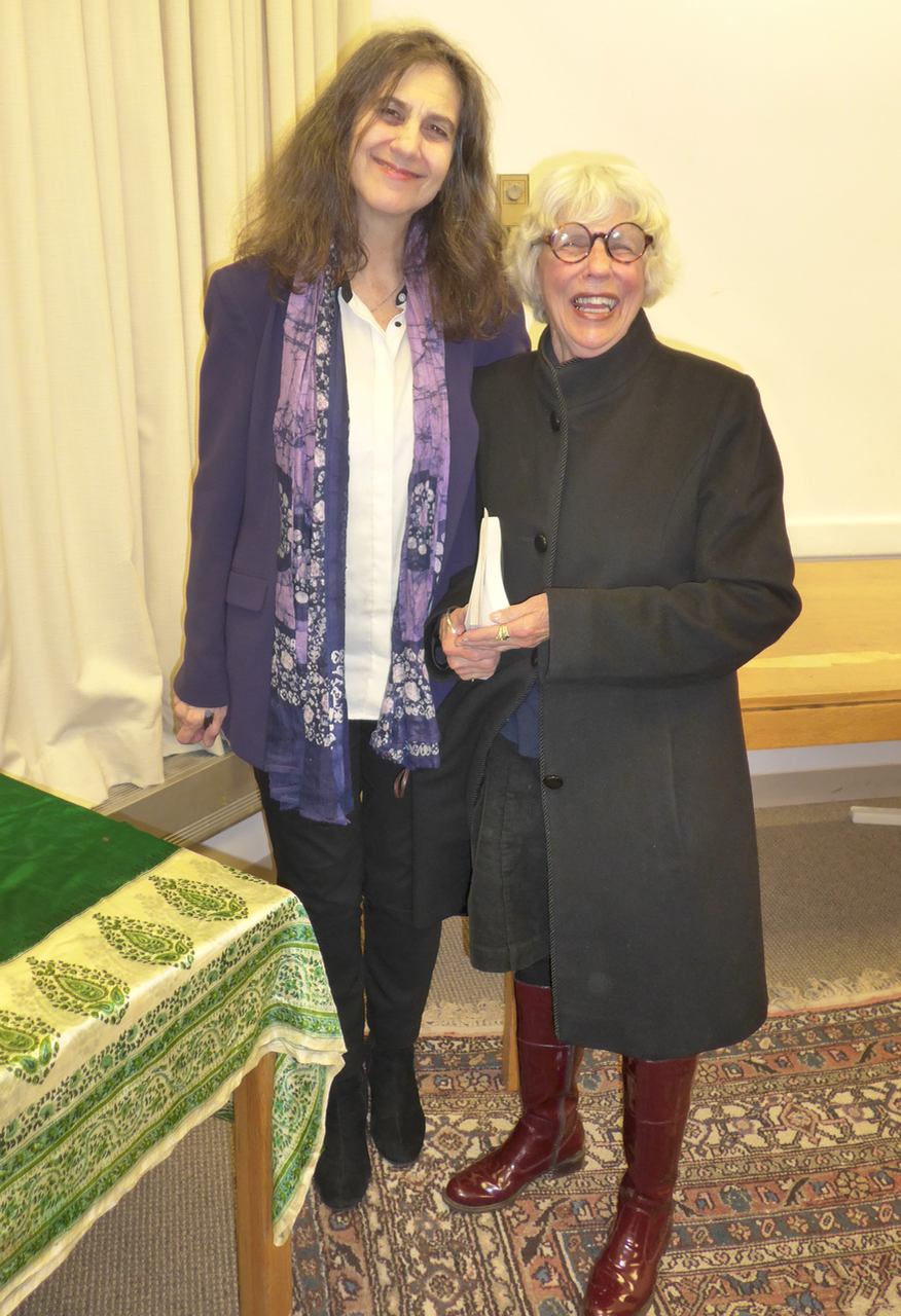 Author Jessica Keener (left) with Lynne Potts, poet and South End history scribe