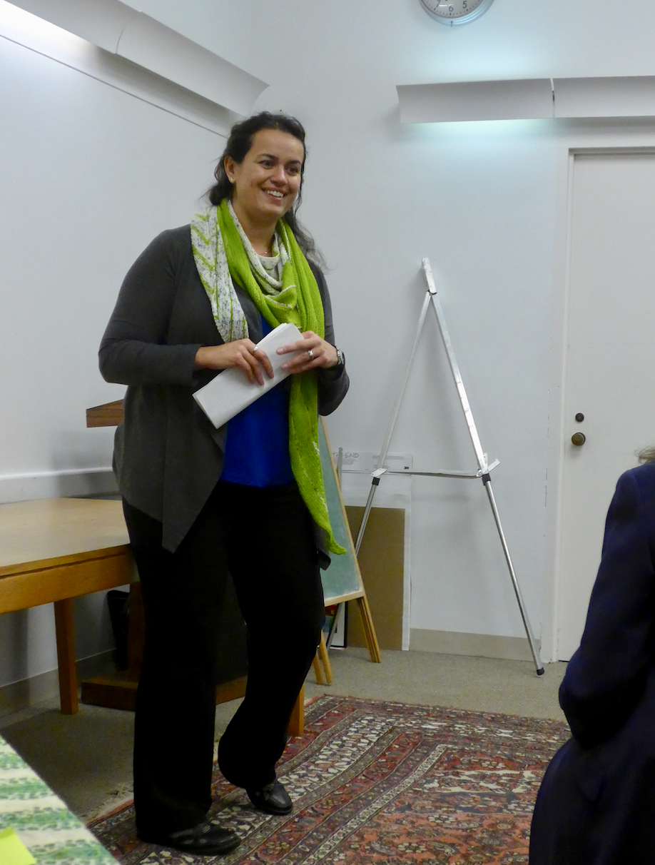 At-large City Councilor, Annissa Essaibi-George, a strong library and education supporter, introduced Jessica Keener to the South End library audience