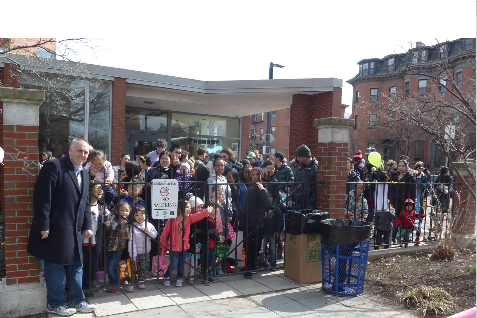 The Easter Egg Hunt of 2018 when District 2 Councilor Ed Flynn assisted the bunny and kept the crowd behind the fencing as long as he could…